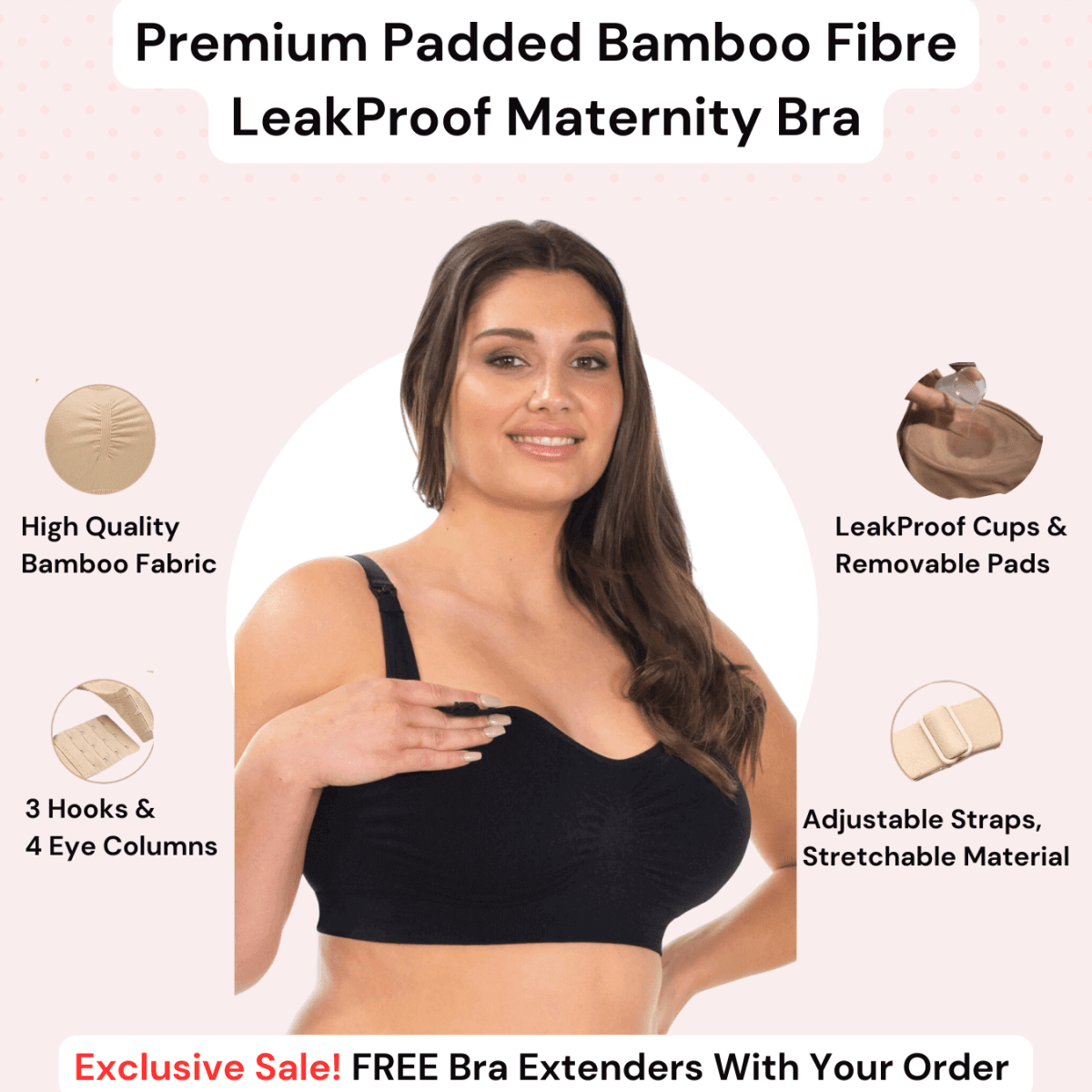 Premium Padded LeakProof Nursing Bras with Removable Pads