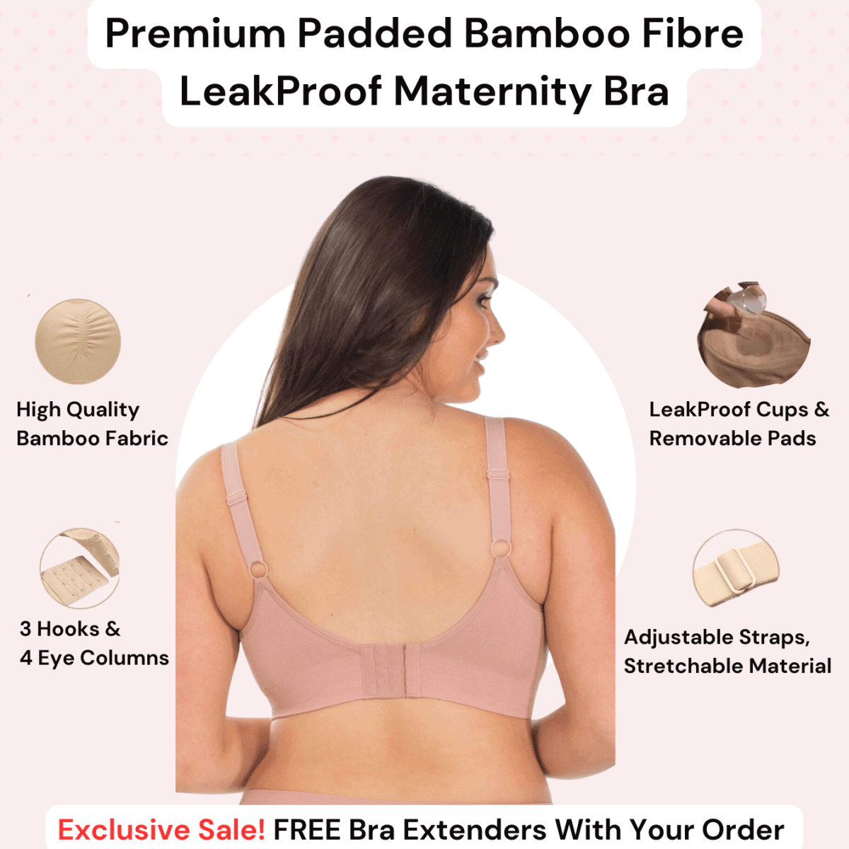 Premium Padded LeakProof Nursing Bras with Removable Pads