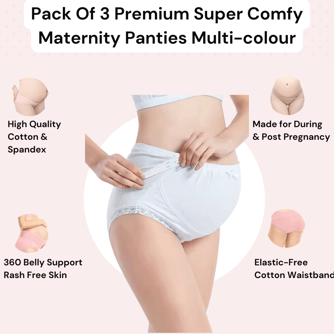 Pack of 3 Premium Super Comfy Maternity Panties - Mutlicolor