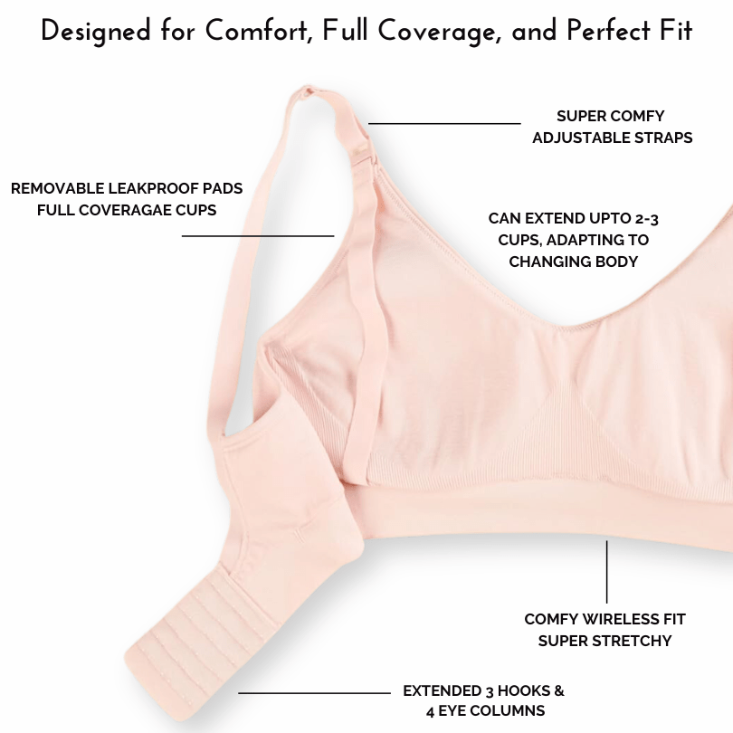 Pack of 3 Premium Padded LeakProof Maternity/Pumping Bras with Removable Pads
