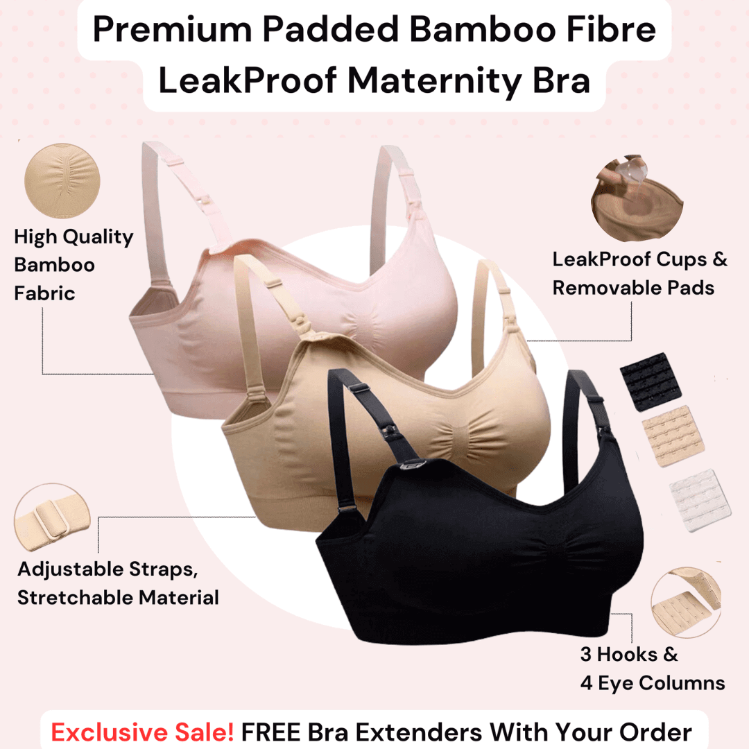 Premium Padded LeakProof Nursing Bras with Removable Pads