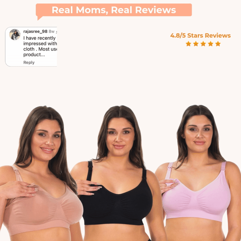 Pack of 3 Premium Padded LeakProof Maternity/Pumping Bras with Removable Pads